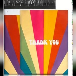 Ten Retro Rainbow poly mailer 10x13